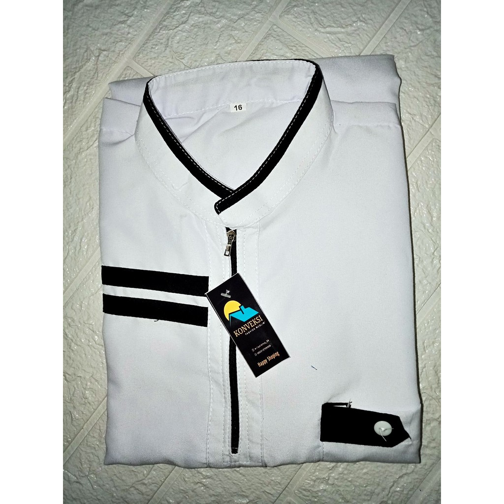 JUBAH ANAK AL-BADAR FREE PECI / GAMIS ANAK LAKI-LAKI 1-14 TAHUN (BEST SELLER)-Putih