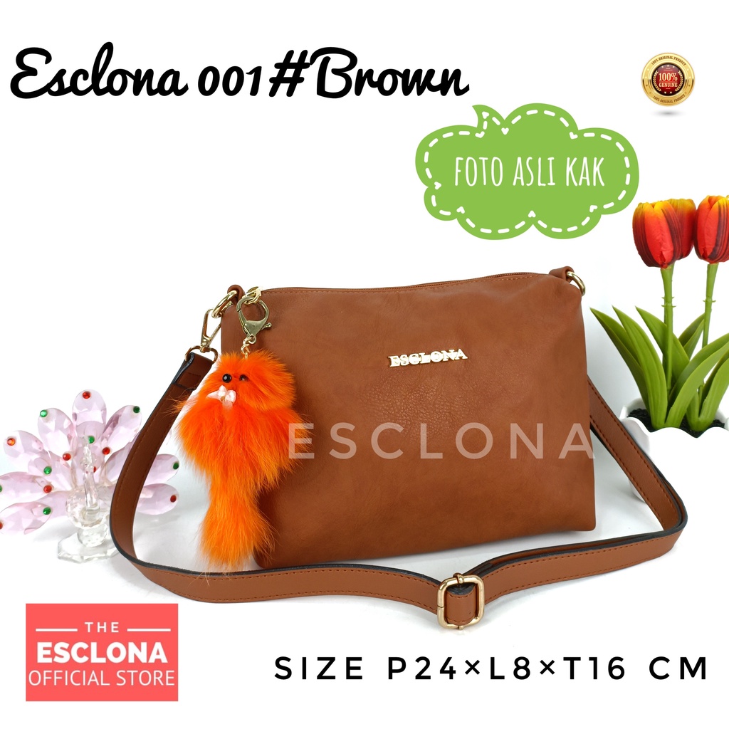 Tas wanita Import Batam Bag Esclona 001 Selempang Cewek Cantik Branded Grosir Fashion Murah Handbag Original Kantor Kerja Kuliah Pesta Premium Super Populer Terbaru Terlaris s2
