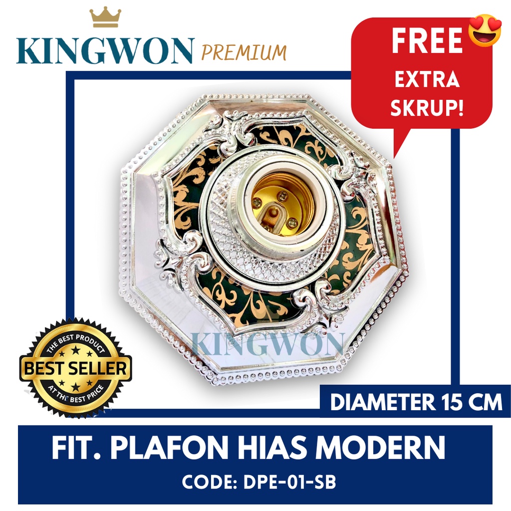 FITTING LAMPU PLAFON HIAS MODERN DPE 1 SB E27 MURAH HIGH QUALITY