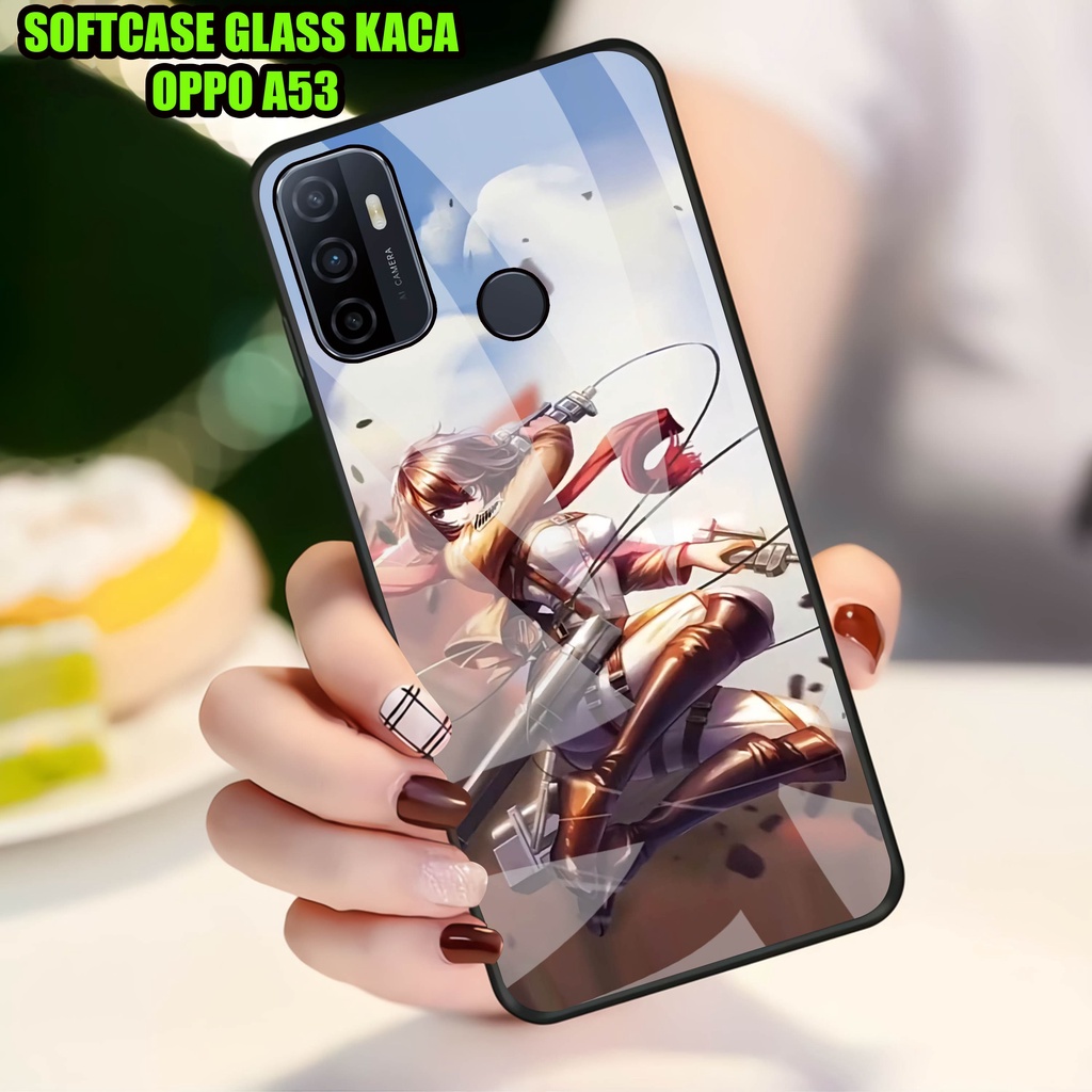 Softcase Glass Kaca OPPO A53]- Case Hp Pelindung Handphone OPPO A53] [ A36]