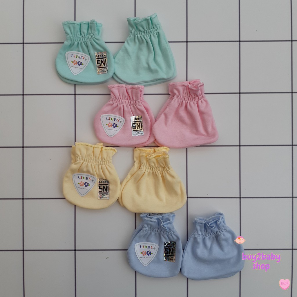 LIBBY BABY Sarung tangan dan sarung kaki bayi Libby/NOVA warna soft polos 1 PCS