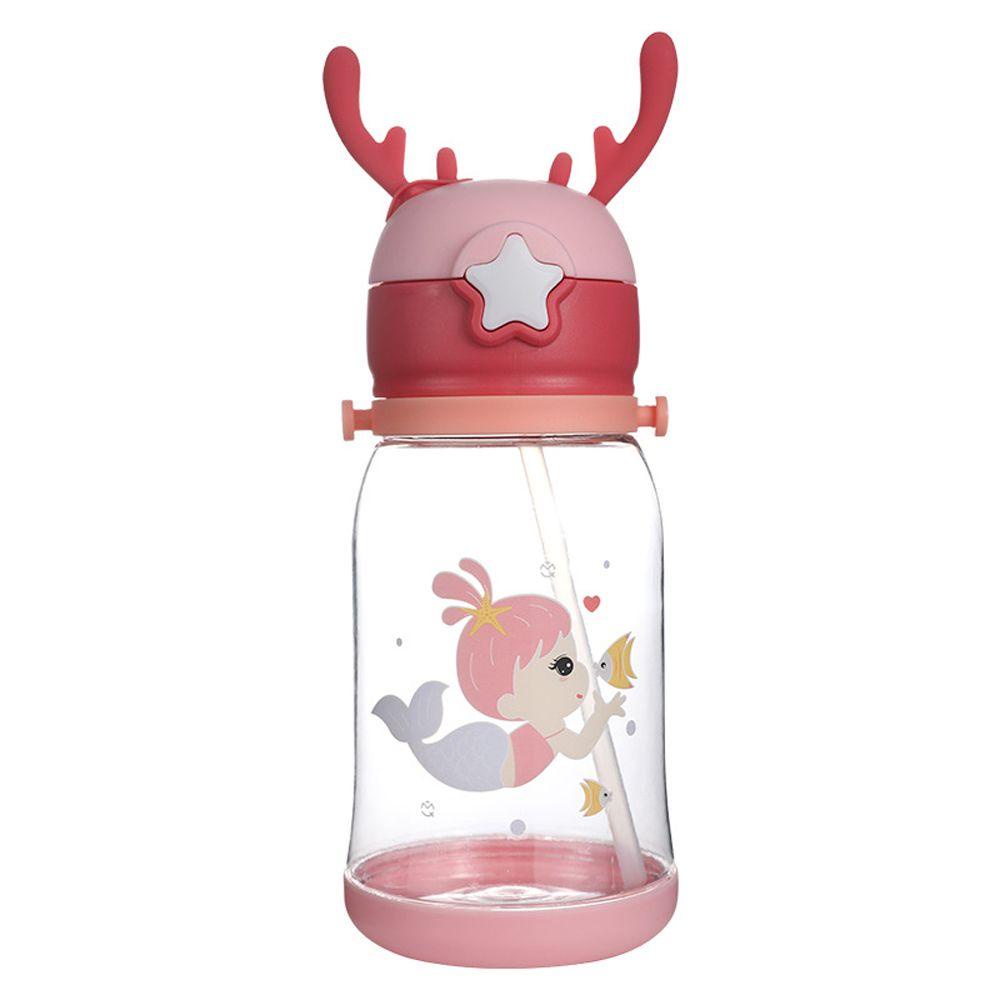 Needway Botol Air Anak Lucu Fashion Dengan Tali Bahu Tanduk Botol Panda Botol Air Minum Sedotan Cangkir