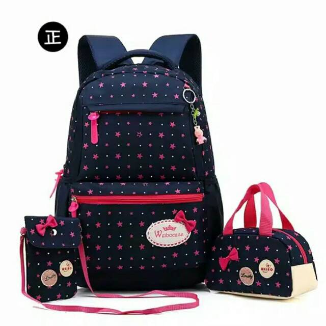 Ransel set(best seller)tas motif kids wanita anak remaja