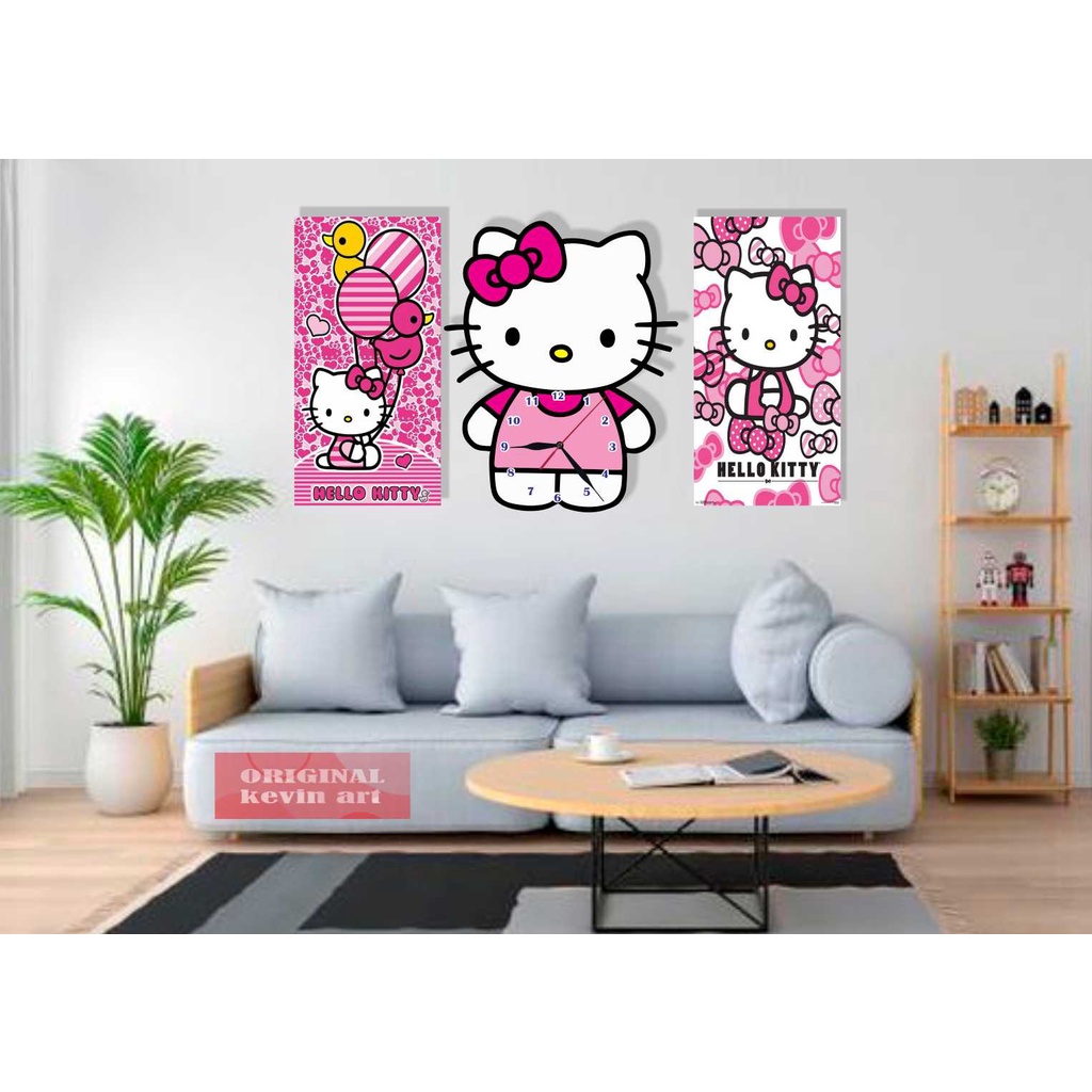 JAM DINDING HELLO KITTY KOLEKSI SERBA SERBI KARAKTER HELLO KITTY PERNAK PERNIK HIASAN DINDING KAMAR TIDUR UNIK CUSTOM TERBARU PALING LARIS  DEKORASI ULANG TAHUN PAJANGAN DINDING TEMPEL TEMBOK UNIK AESTHETIC KLASIK MINIMALIS HADIAH KADO SOUVENIR MURAH