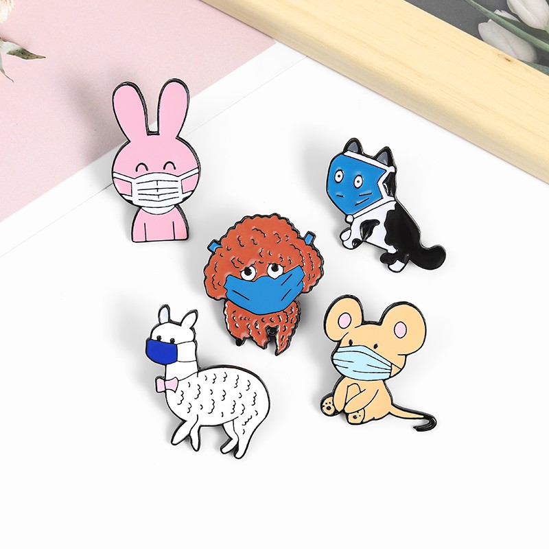 Bros Pin Enamel Bentuk Kartun Hewan Kucing Lucu Untuk Travel