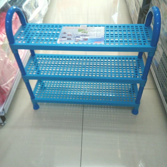 Rak sepatu/sendal plastik, LION STAR, Susun 3.