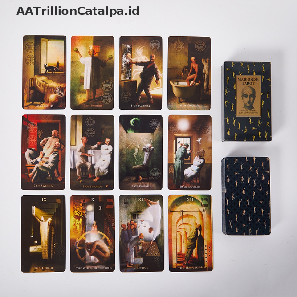 Aatrillioncatalpa Kartu Tarot Bulan Neon Ukuran Saku