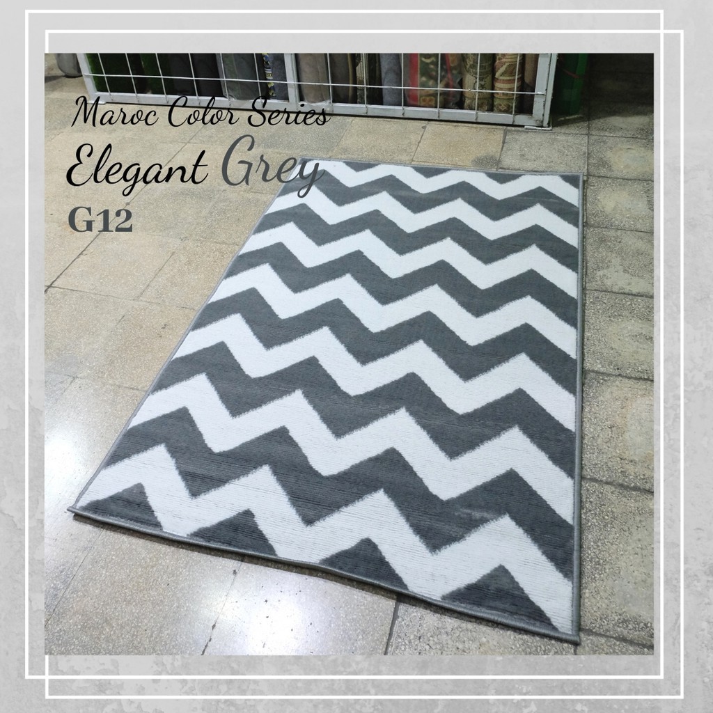 KARPET LANTAI MAROC 100 X 150 COLOUR SERIES-Elegant Grey 12