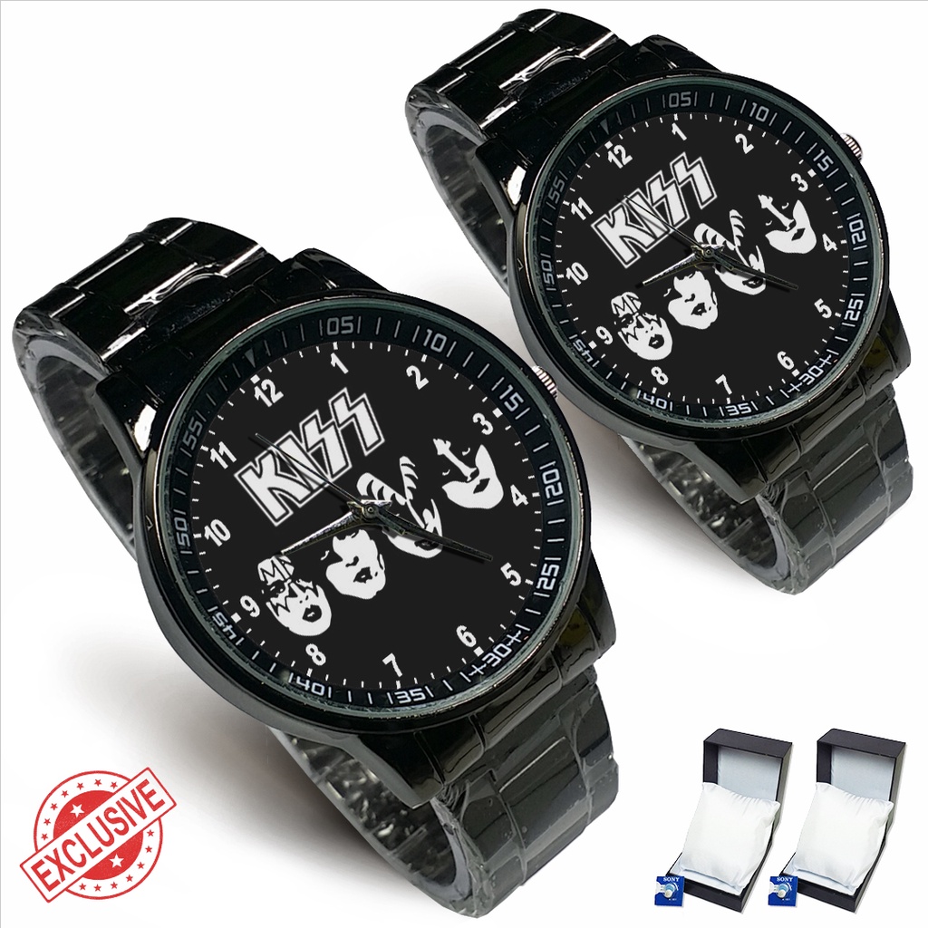 Jam Tangan Rantai Couple KISS BAND 3 (Awesome)