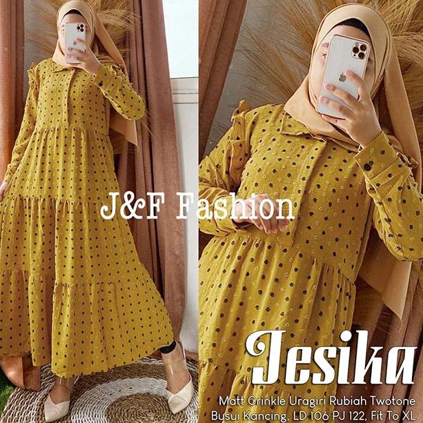 Midi Dress Wanita Bahan Crinkle Rubiah Premium Nyaman Tebal Fashion Muslim Remaja Kekinian Homie Dre