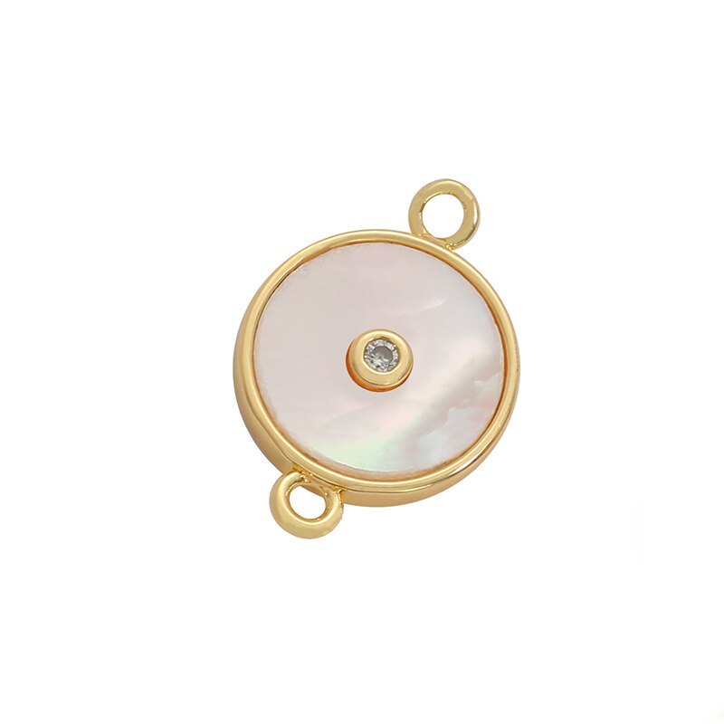 18K Gold Plated  Bohemia Charm Pendants Round Hollow DIY Connectors Dangle Earring Necklace Making Wholesale