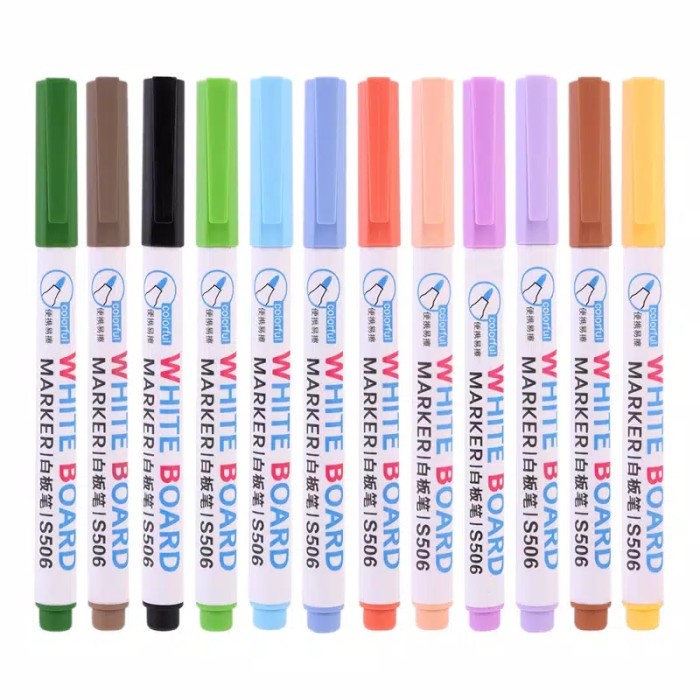 

Gilaa!!! Colorful Dry Erase Whiteboard Markers 8/12 Pcs. Spidol White Board Berkualitas