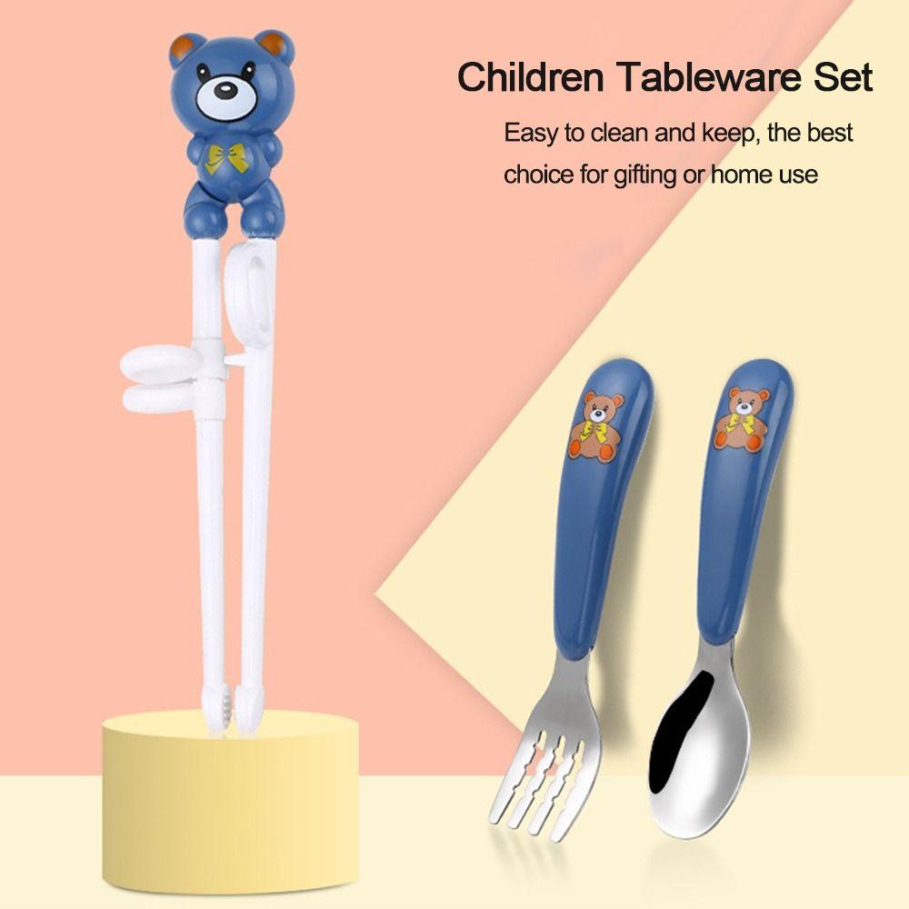 Top Children Tableware Set Portable Untuk Anak-Anak Sumpit Belajar Reusable