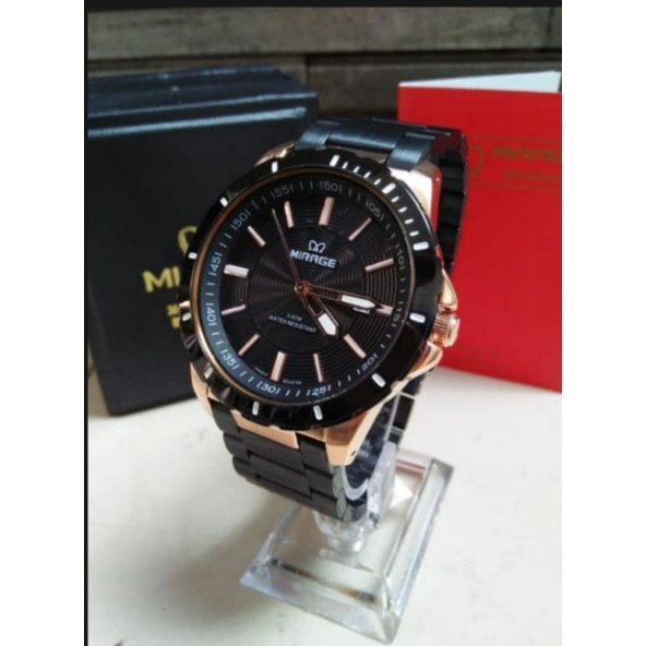 jam tangan pria Mirage original black rose