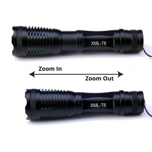 Senter Led Super Terang Senter Tactical XM-L T6 8000 Lumens Zoom Senter Swat Police Jarak Jauh