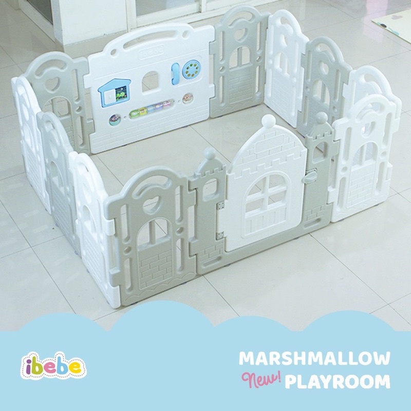Preloved Fence Ibebe Playard Marshmallow V2 / Playfence / Pagar Main Playground Monochrome