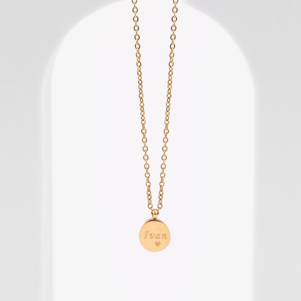 CINTA liontin titanium steel necklace siaran langsung 14K emas baik O rantai huruf baja titanium kal