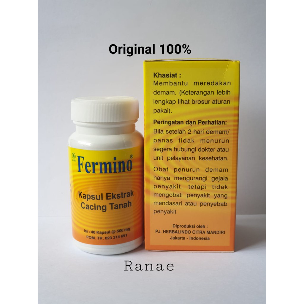 Fermino (Kapsul Ekstrak Cacing Tanah) 40 Kapsul - Obat Tifus / Tipes