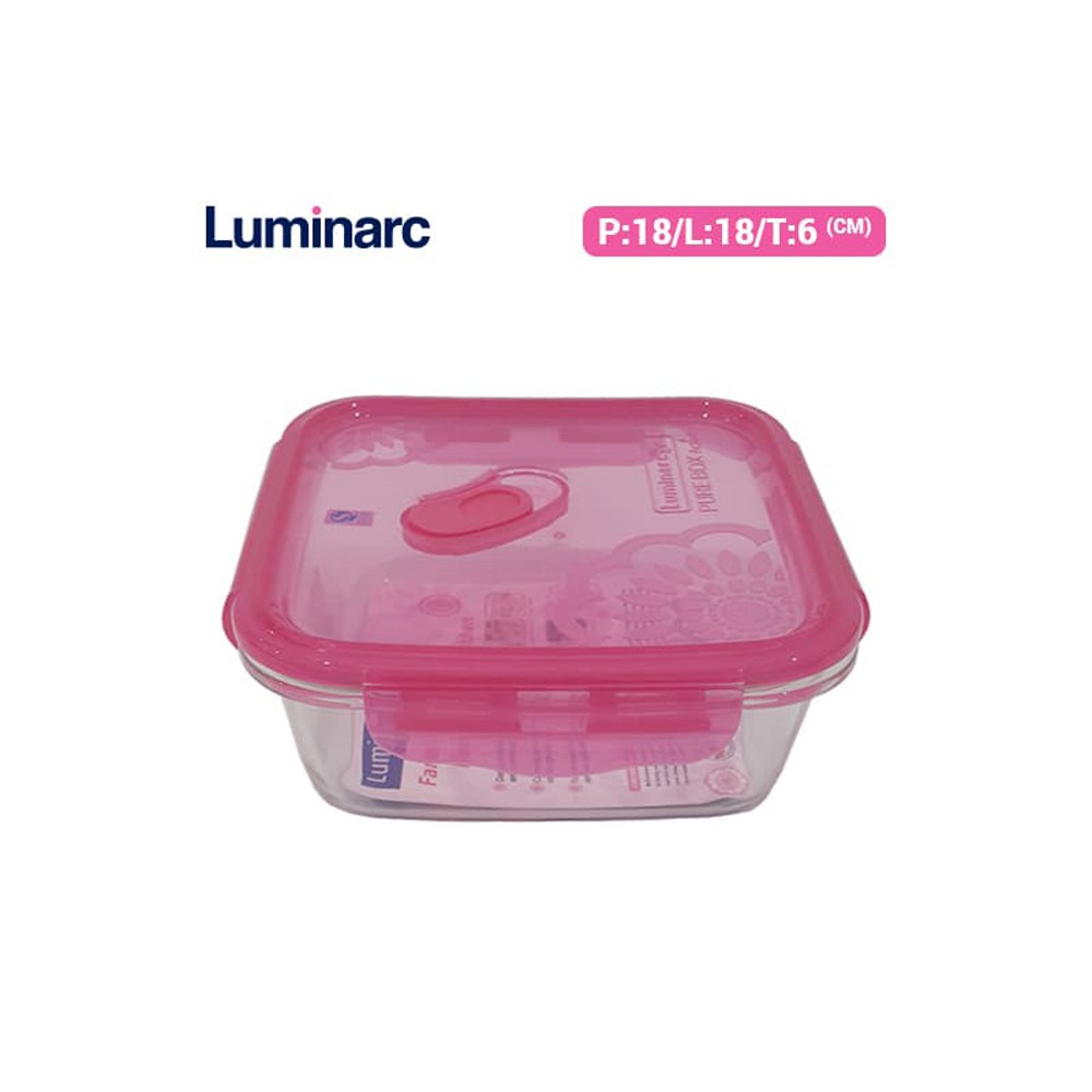 Luminarc Tempat Makan PureBOx Fantasy Dahlia Square 122 Cl/Pcs