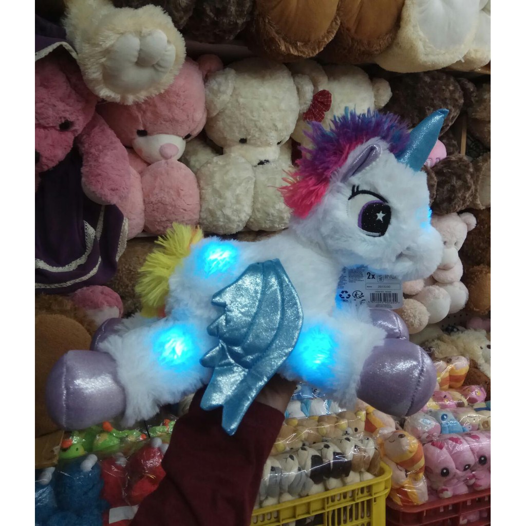 boneka unicorn led ada lampu 30cm kuda unicorn plush