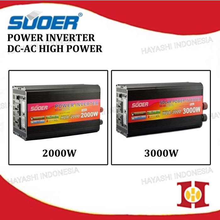 SU0ER Power Inverter Solar Panel UPS DC 12V To AC 220V 2000 3000 Watt