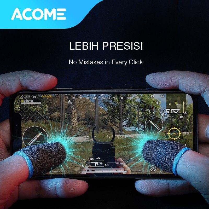 ACOME Finger Sleeve Sarung Jari Jempol 1 Pasang Game Mobile PUBG Controller Touch