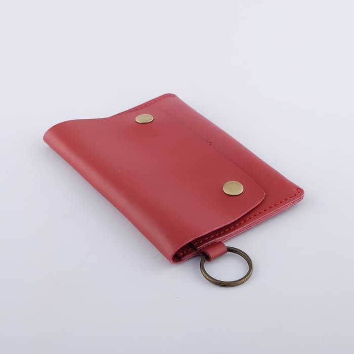 Dompet Passport model gantung kulit sapi asli warna merah - PHPW090