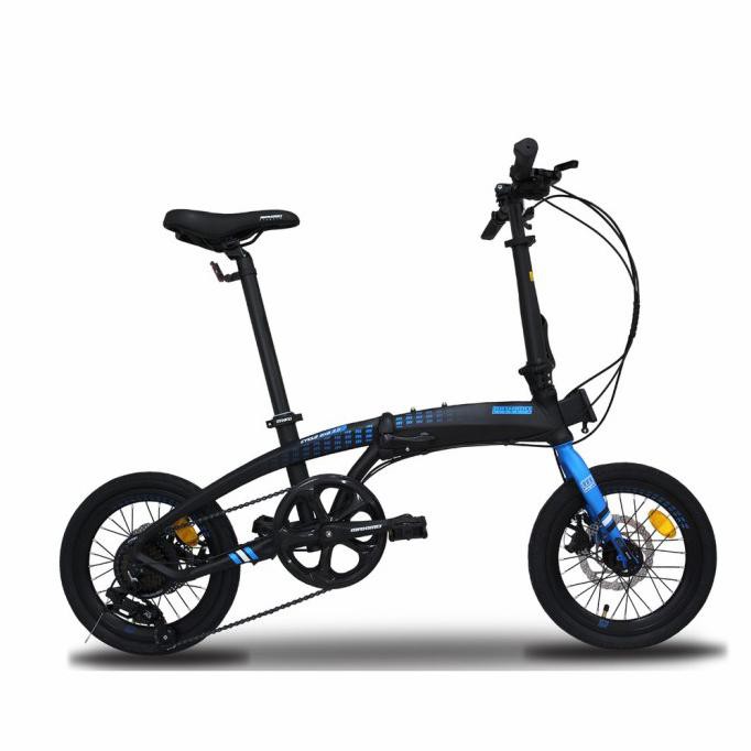 sepeda lipat Maximo piegare cyclo Tx 7/BX 8 Alloy 16 inch - TX 7 hitam