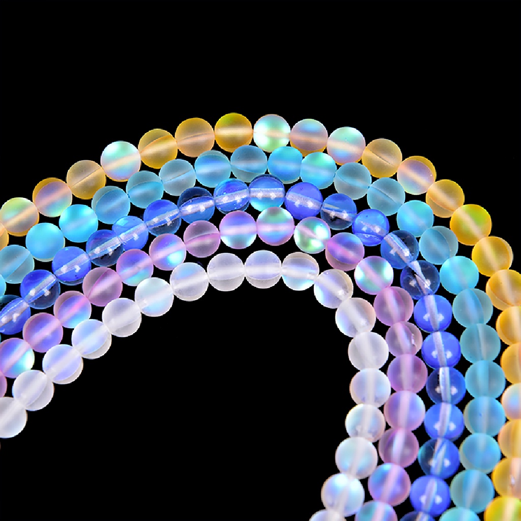 [OOID] Mystic Aura Quartz Gemstone Loose Beads Holographic Quartz Matte DIY Bracelets ID