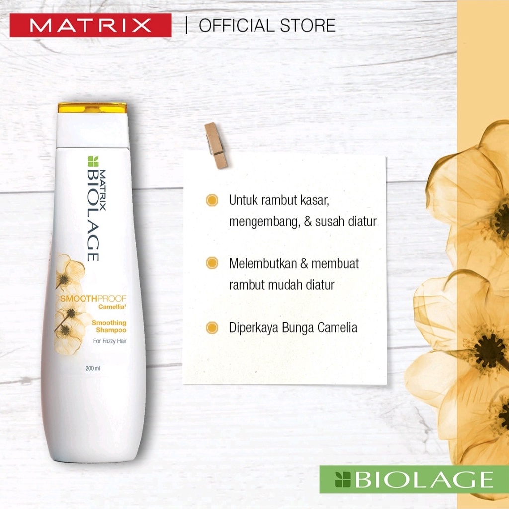 MATRIX Biolage Smoothproof Shampoo - Shampo Nutrisi Perawatan Pelembut Rambut Kering Kusut Mengembang 200 ml