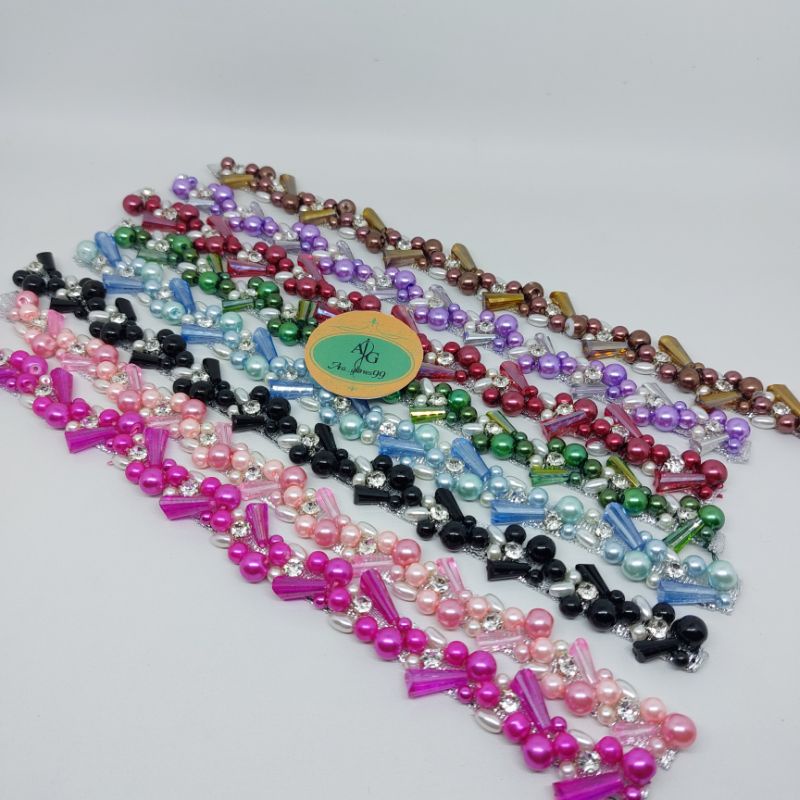 payet rangkai trompet mutiara /leher/dada/manset/0052