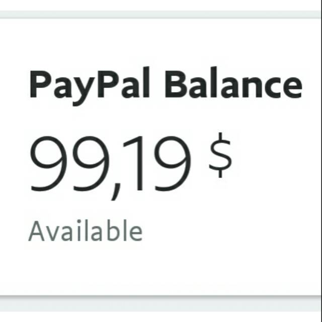 Saldo paypal $99.19