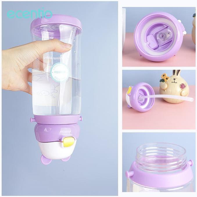 Ecentio Botol Minum Sedotan Anak 700 Ml - Biru