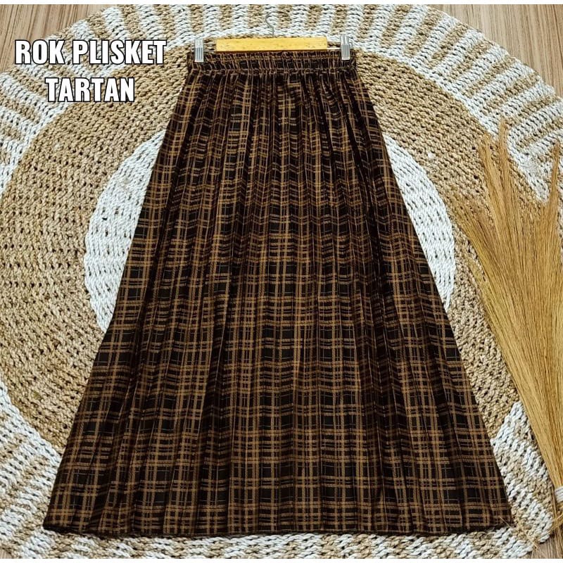 Rok Plisket Kotak Tartan Premium 100% original Produk