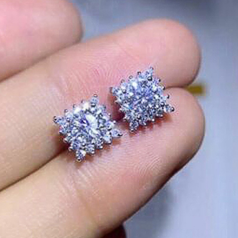 Anting Stud Cubic Zirconia Bentuk Persegi Untuk Wanita