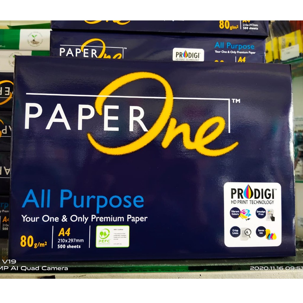 

PAPER ONE A4 80 gsm - kertas HVS putih 1 Rim (500 lembar)