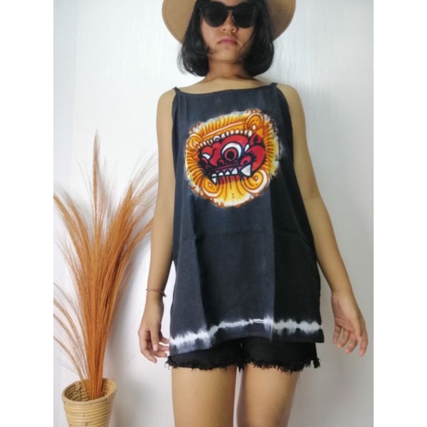 Atasan Tanktop Lukis Rayon Barong Bali Dewasa / Atasan Bali / Baju Barong Bali / Atasan Barong Bali