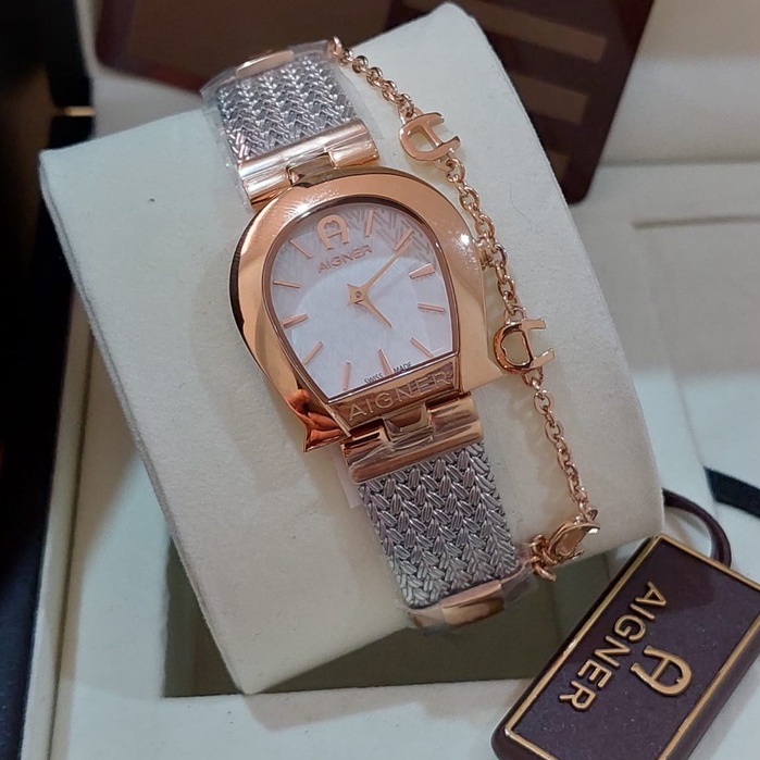 JAM WANITA AIGNER ARWLG2101214 SILVER ROSEGOLD ORIGINAL TERBARU