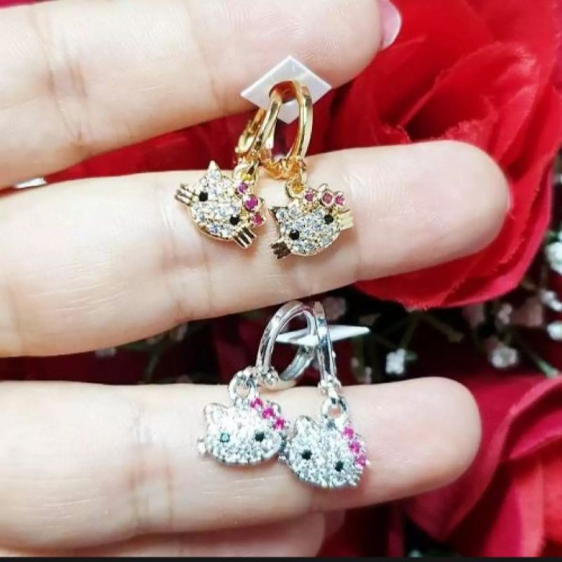 anting jepit anak hello kitty gold 18k ready yg gold