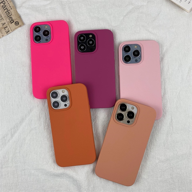 Soft Case Silikon Motif Buah Naga Warna Pink Apricot Oranye Untuk IPhone 11 12 13 Pro X XR XS Max 7 8 Plus