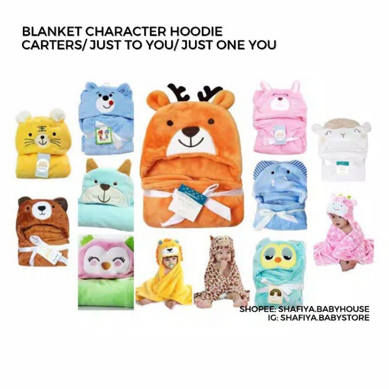 Blanket Hoodie Character Selimut Topi Karakter