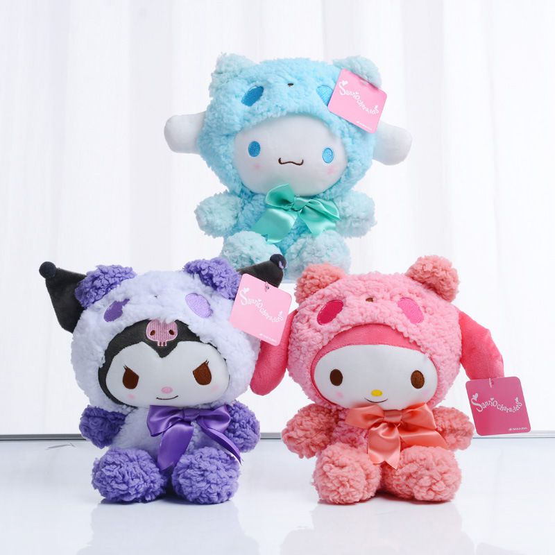 25cm My Melody Cinnamoroll Kuromi Sanrio Plush Toy Plushie Doll Gifts Stuffed Toys