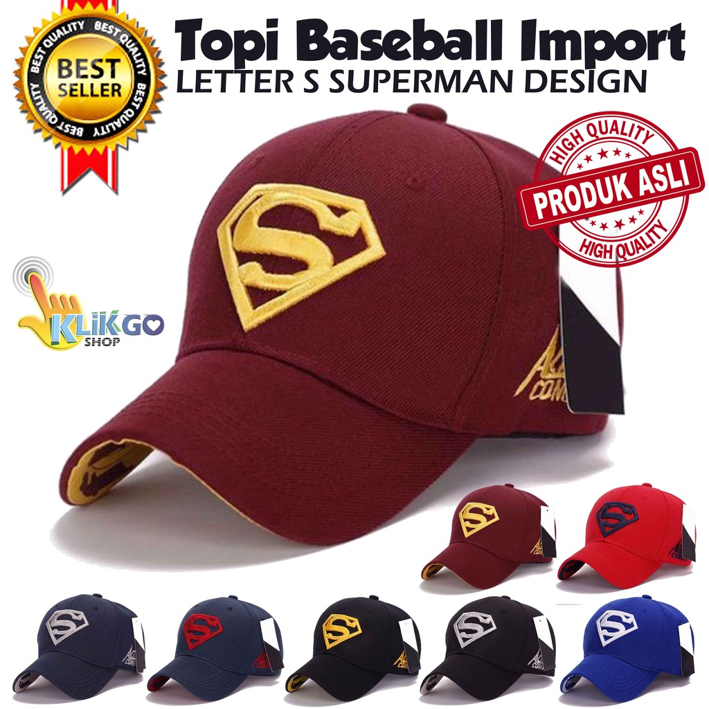 TOPI BASEBALL SUPERMAN DESIGN IMPORT PREMIUM / SNAPBACK / TRUCKER / DC HERO