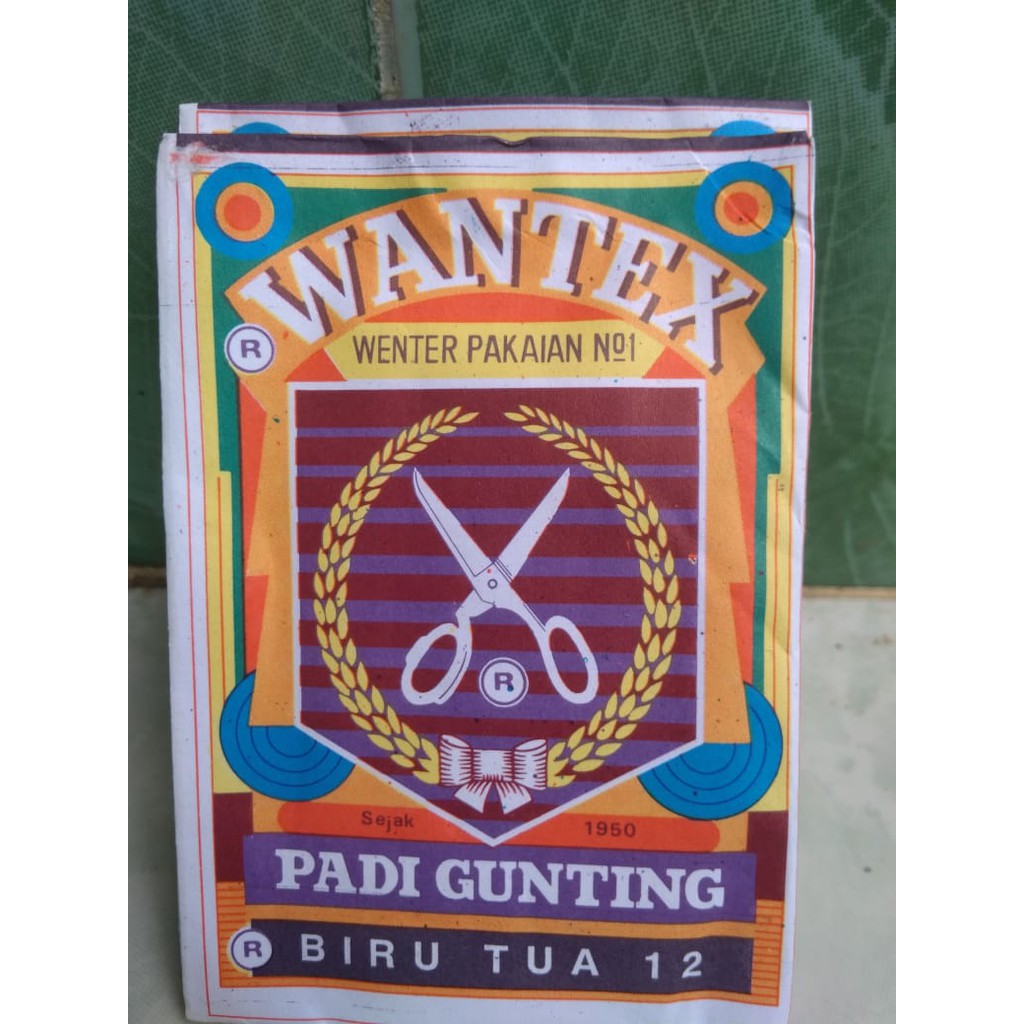 Pewarna Kain Pakian Wantex Cap Padi Gunting Naptol Warna Biru Tua
