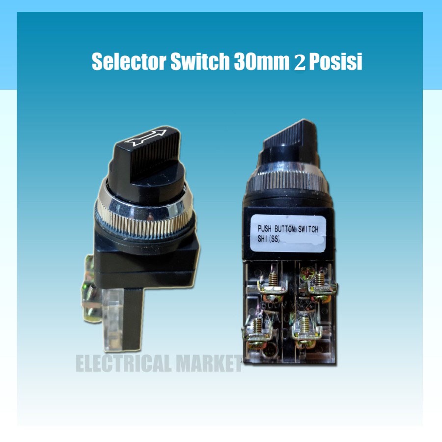 SELECTOR SWITCH 30MM 2 Posisi Spring - Selektor 30MM ON OFF