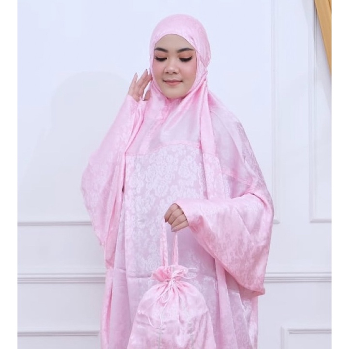 Mukena Mewah Silk Sutera Terusan Hadramaut Polosan Warna Mukenah Bali Dewasa Jumbo Sutera Mahal Polos Hadromout Lamaran Mukenah Kembang Batu Idul Fitri