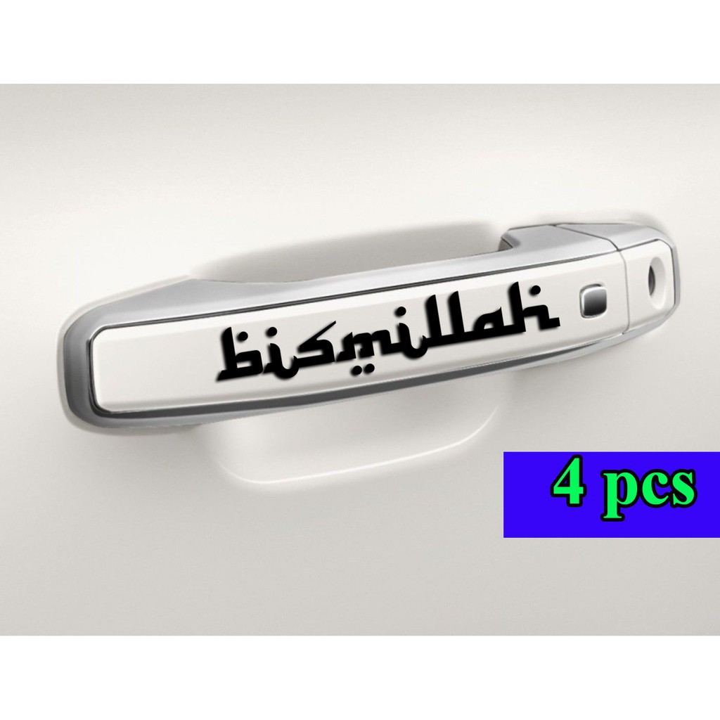 stiker bismillah cutting sticker bismillah handle mobil universal 4pcs