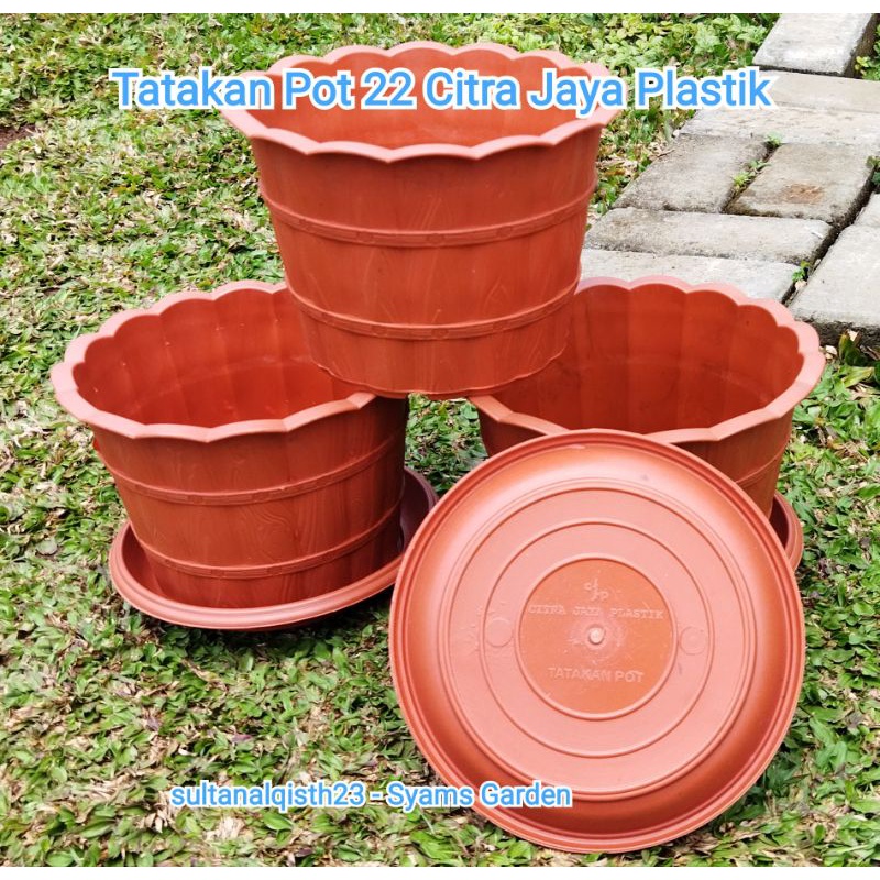 TATAKAN POT 22 MERAH BATA CJP (Citra Jaya Plastik)