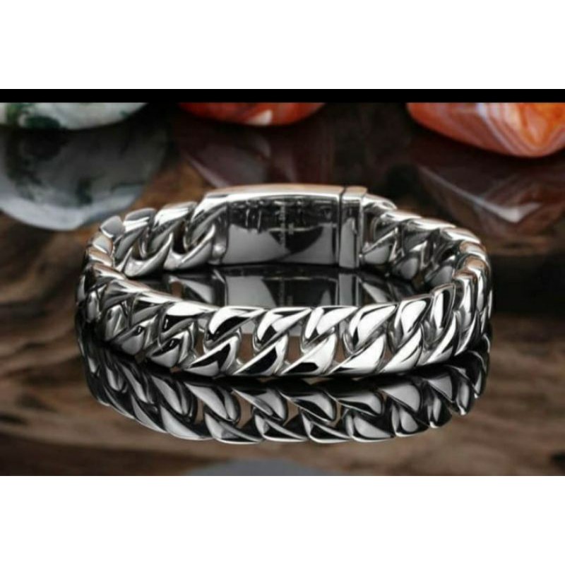 gelang titanium pria-cowok stainlees steel 316L