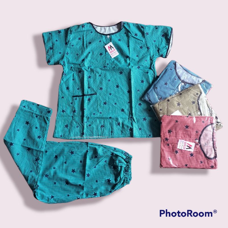 SIAKMP Piyama wanita, Baju tidur cp motif bunga, Piyama katun wanita merlin Lengan pendek Standar Ju